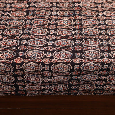 Brown - Patchwork Block Print Ajrakh Cotton Double Bed Sheet Set 07