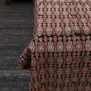 Brown - Patchwork Block Print Ajrakh Cotton Double Bed Sheet Set 07