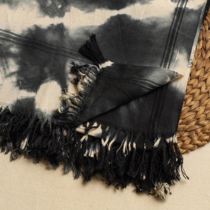 Black - Shibori Tie-dye Cotton Bath Towel