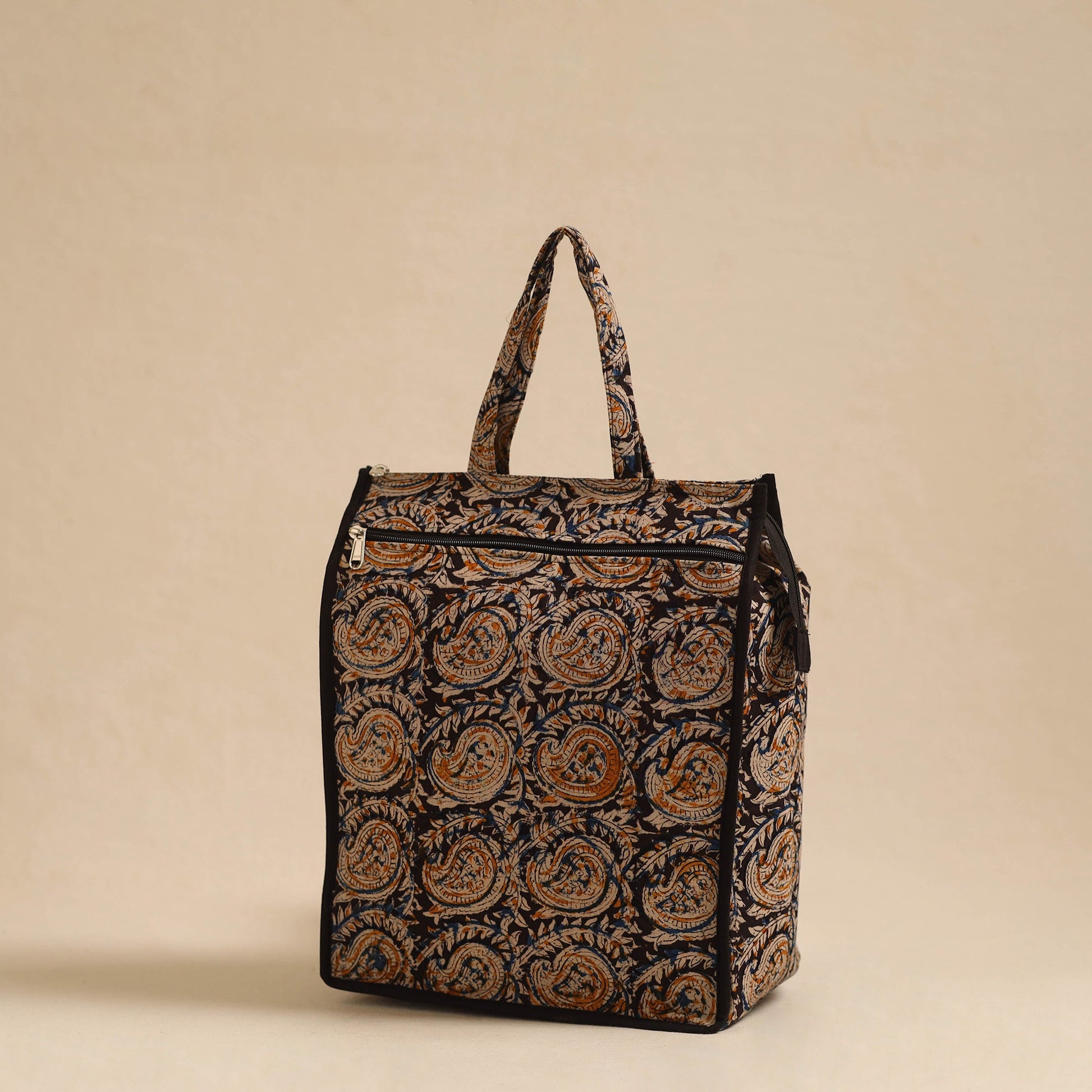 Black - Handcrafted Cotton Shopping Hand Bag 22