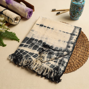 Black - Shibori Tie-dye Cotton Bath Towel