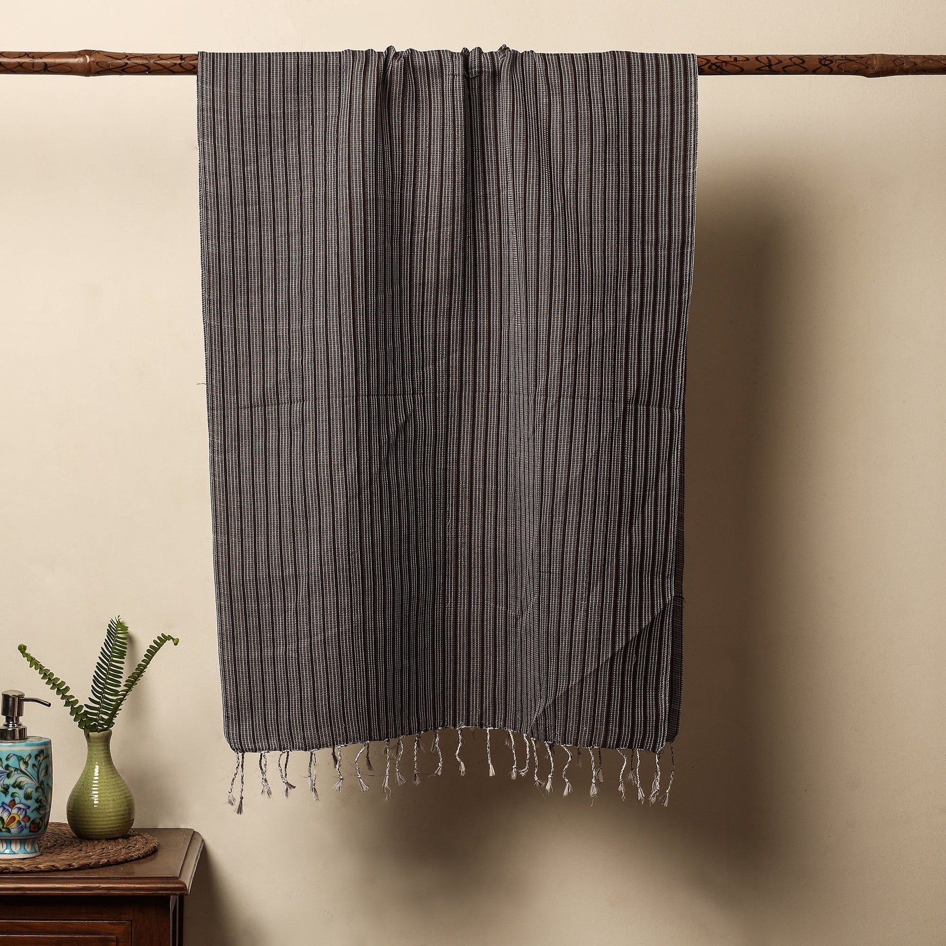 Black - Waffle Weave Handwoven Pure Cotton Towel