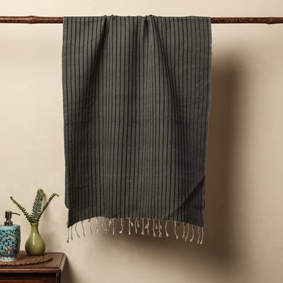 Black - Waffle Weave Handwoven Pure Cotton Towel