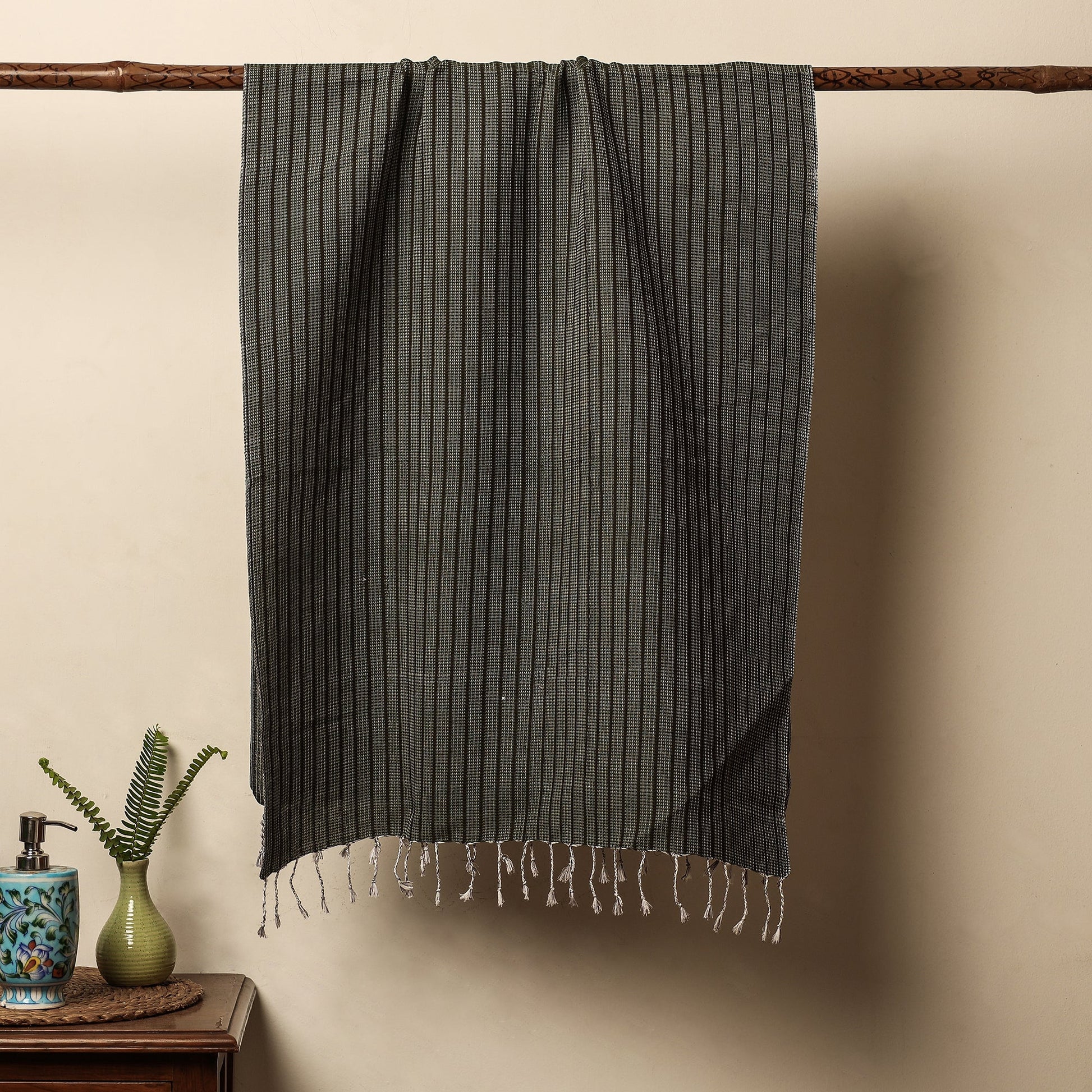 Black - Waffle Weave Handwoven Pure Cotton Towel