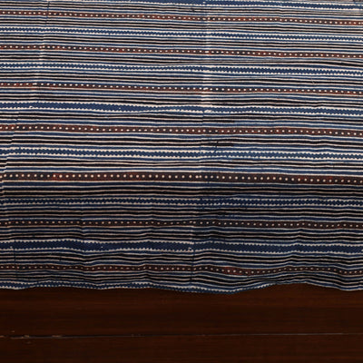 Black - Patchwork Block Print Ajrakh Cotton Double Bed Sheet Set 10