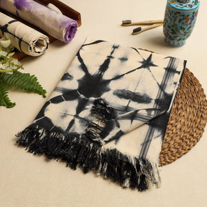 Black - Shibori Tie-dye Cotton Bath Towel