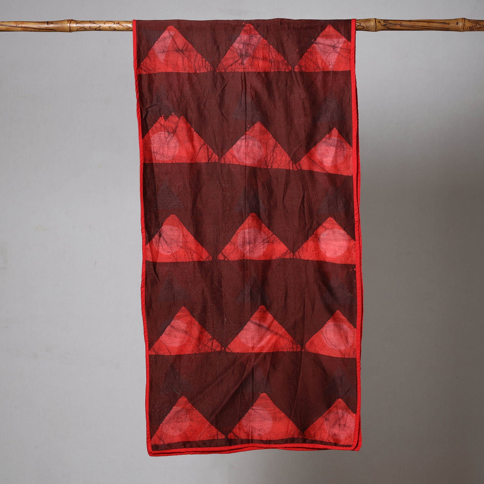 Brown - Nui Shibori Tie-Dye Chanderi Silk Handloom Stole 10