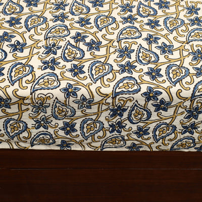 Beige - Patchwork Ajrakh Cotton Double Bed Sheet Set 12