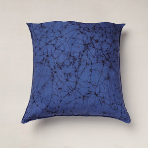 Blue - Hand Batik Printed Pure Cotton Cushion Cover (18 x 18 in)