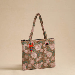 Brown - Handcrafted Quilted Cotton Hand Bag 02