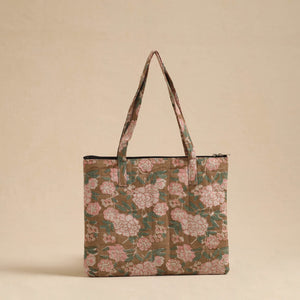 Brown - Handcrafted Quilted Cotton Hand Bag 02