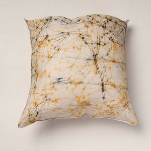 Beige - Hand Batik Printed Pure Cotton Cushion Cover (18 x 18 in)