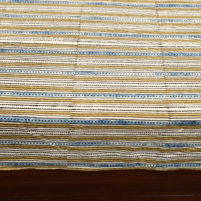 Beige - Patchwork Ajrakh Cotton Double Bed Sheet Set 15