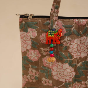 Brown - Handcrafted Quilted Cotton Hand Bag 02