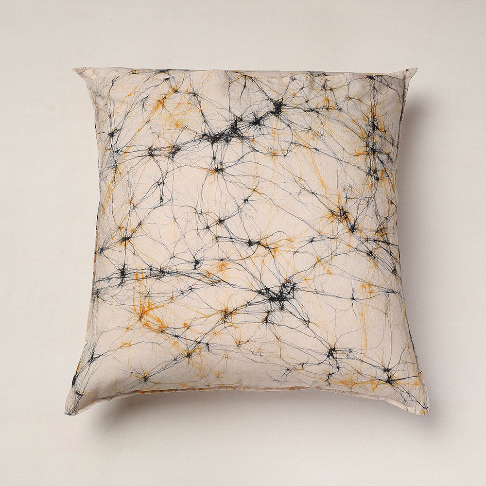 Beige - Hand Batik Printed Pure Cotton Cushion Cover (18 x 18 in)