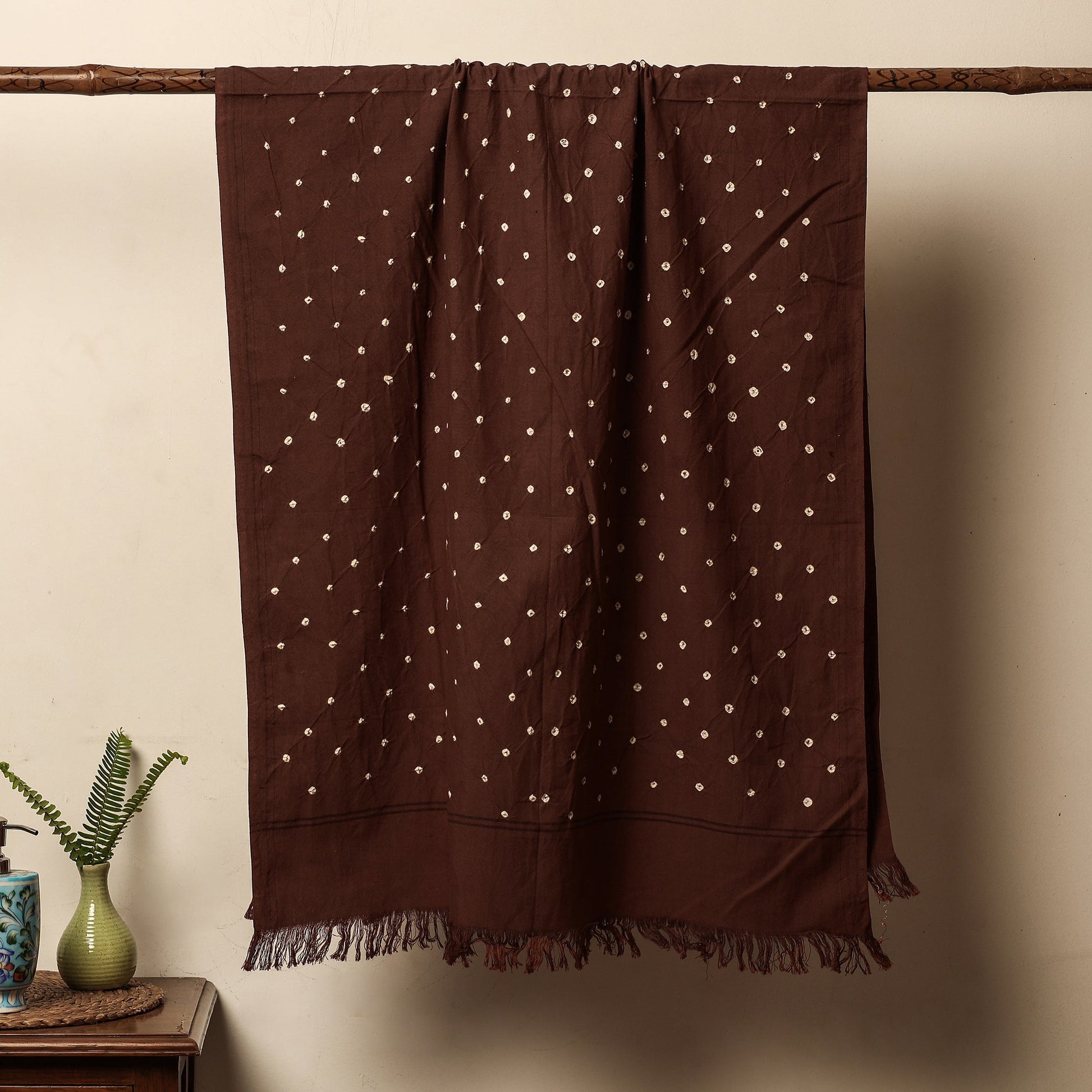 Brown - Bandhani Tie-Dye Handloom Cotton Towel