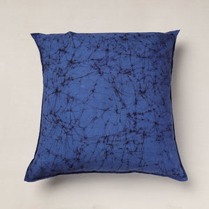 Blue - Hand Batik Printed Pure Cotton Cushion Cover (18 x 18 in)