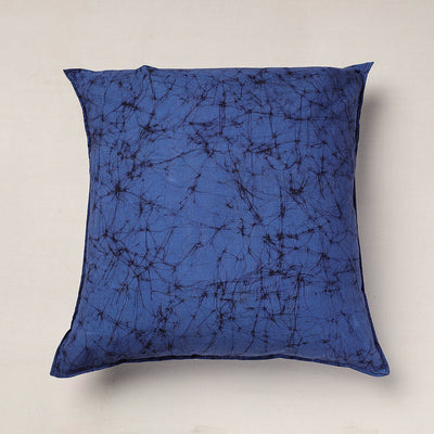 Blue - Hand Batik Printed Pure Cotton Cushion Cover (18 x 18 in)