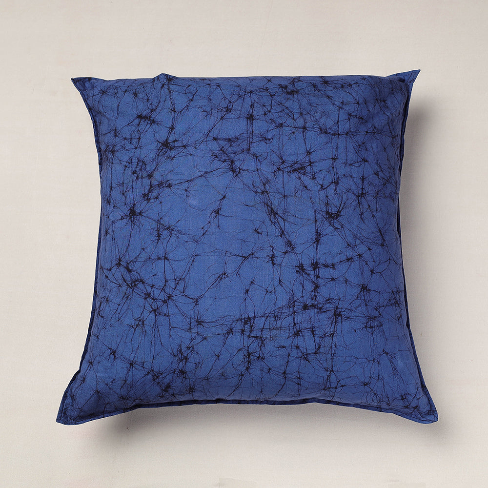 Blue - Hand Batik Printed Pure Cotton Cushion Cover (18 x 18 in)