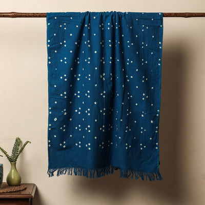 Blue - Bandhani Tie-Dye Handloom Cotton Towel