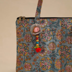 Blue - Handcrafted Quilted Cotton Hand Bag 08