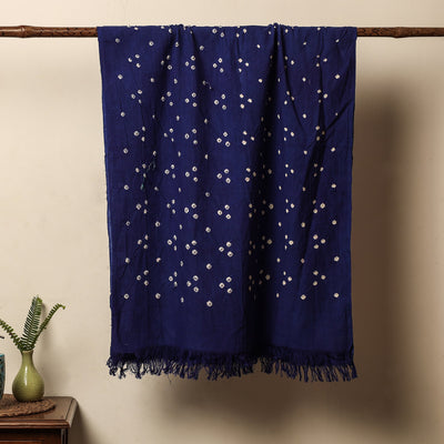 Blue - Bandhani Tie-Dye Handloom Cotton Towel