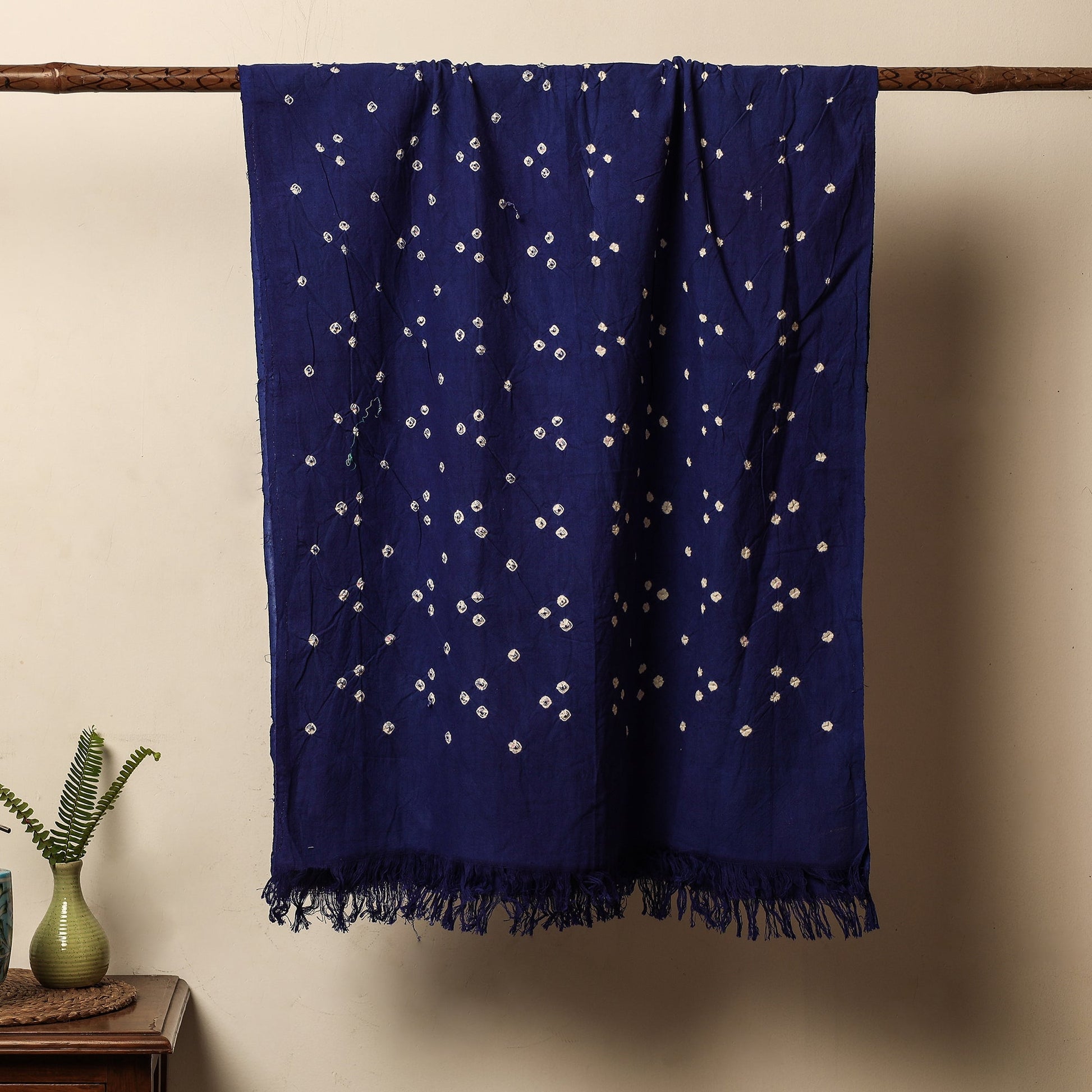 Blue - Bandhani Tie-Dye Handloom Cotton Towel