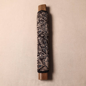 Black - Kalamkari Block Printed Fridge Cover with Handle Cover 01