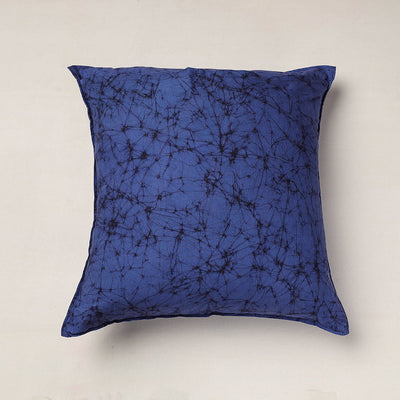 Blue - Hand Batik Printed Pure Cotton Cushion Cover (18 x 18 in)