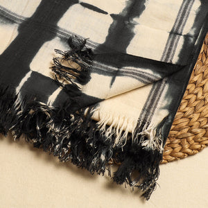Black - Shibori Tie-dye Cotton Bath Towel