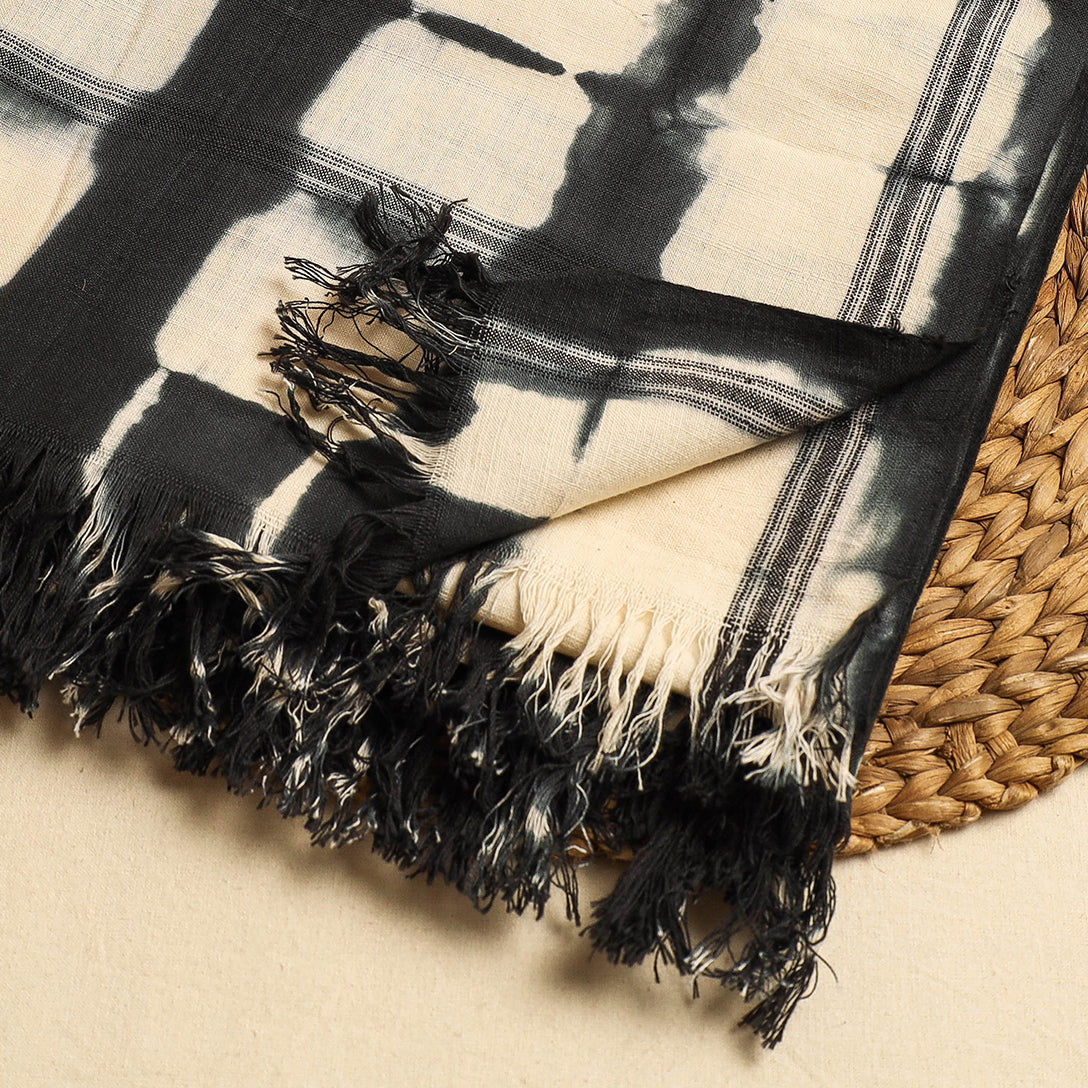 Black - Shibori Tie-dye Cotton Bath Towel