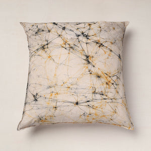 Beige - Hand Batik Printed Pure Cotton Cushion Cover (18 x 18 in)