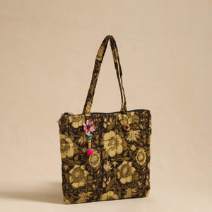 Black - Handcrafted Quilted Cotton Hand Bag 10