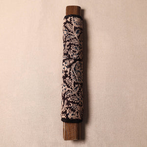 Black - Kalamkari Block Printed Fridge Cover with Handle Cover 05