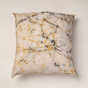 Beige - Hand Batik Printed Pure Cotton Cushion Cover (18 x 18 in)