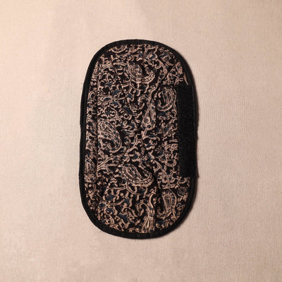 Black - Kalamkari Block Printed Fridge Cover with Handle Cover 07