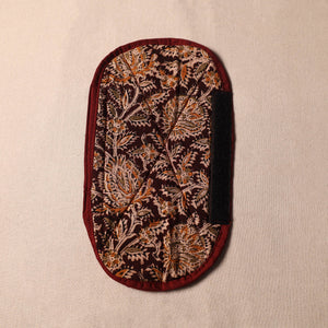 Brown - Kalamkari Block Printed Fridge Cover with Handle Cover 08