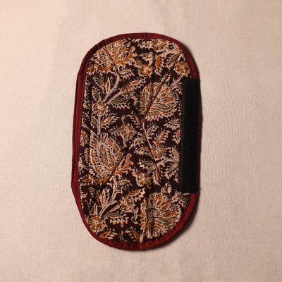 Brown - Kalamkari Block Printed Fridge Cover with Handle Cover 08