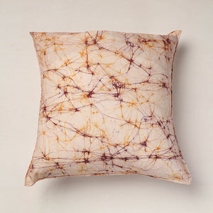 Beige - Hand Batik Printed Pure Cotton Cushion Cover (18 x 18 in)