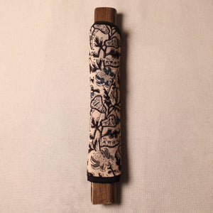 Beige - Kalamkari Block Printed Fridge Cover with Handle Cover 09