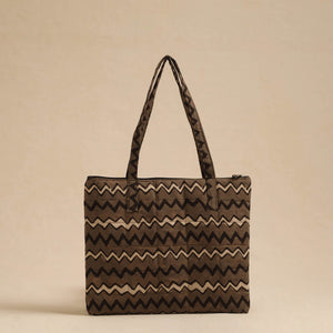 Brown - Handcrafted Quilted Cotton Hand Bag 12
