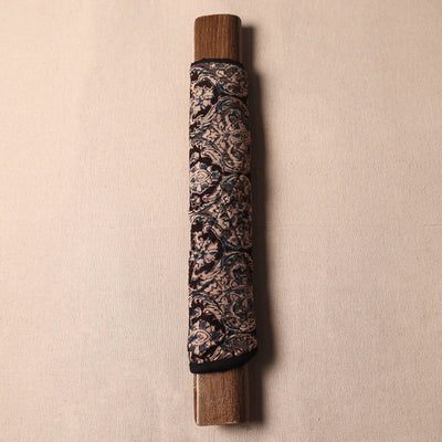 Black - Kalamkari Block Printed Fridge Cover with Handle Cover 10