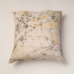 Beige - Hand Batik Printed Pure Cotton Cushion Cover (18 x 18 in)