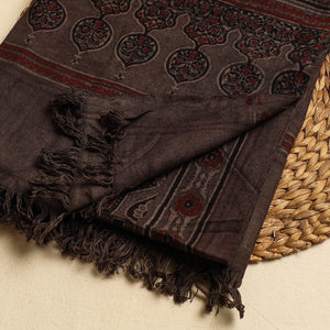 Brown - Block Print Cotton Ajrakh Handloom Towel
