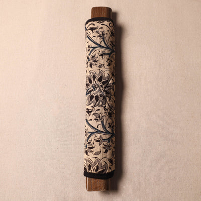 Beige - Kalamkari Block Printed Fridge Cover with Handle Cover 11