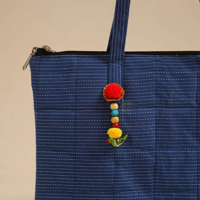 Blue - Handcrafted Quilted Cotton Hand Bag 15