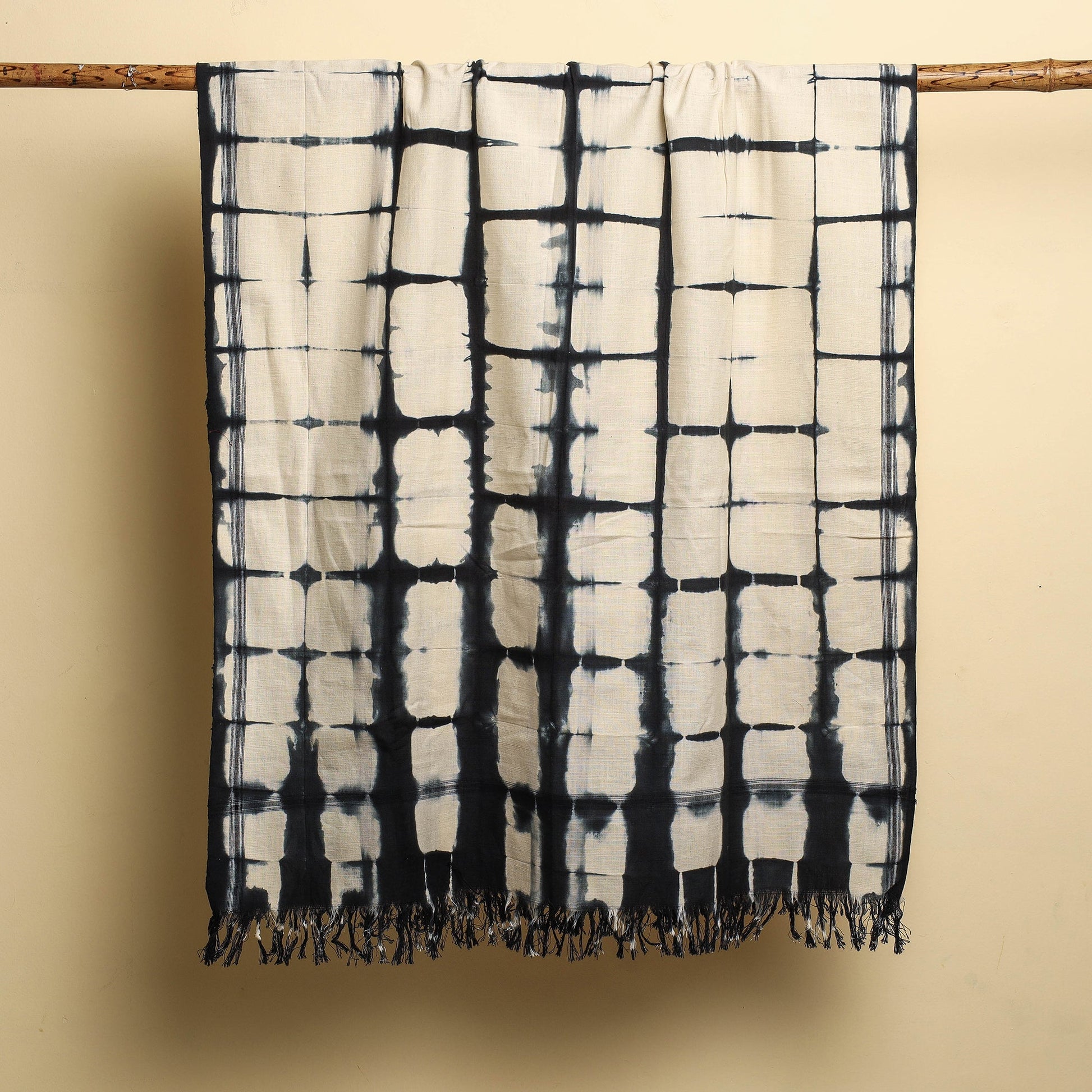 Black - Shibori Tie-dye Cotton Bath Towel