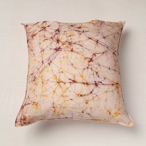 Beige - Hand Batik Printed Pure Cotton Cushion Cover (18 x 18 in)
