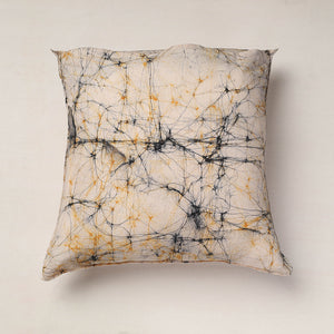 Beige - Hand Batik Printed Pure Cotton Cushion Cover (18 x 18 in)