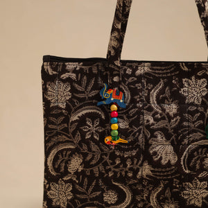 Black - Handcrafted Quilted Cotton Hand Bag 18